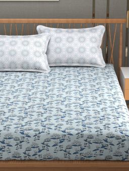 Florida - Premium Cotton Fitted Bedsheet For King Bed