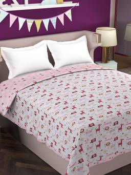 Florida - Summer Dohar for Double Bed 130 GSM Breathable (Pink, 220x240cm)