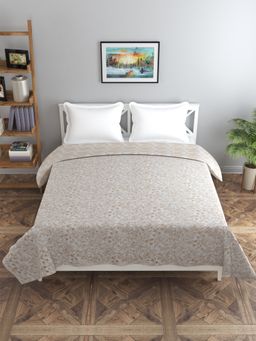 Florida - Cotton Summer Dohar for Double Bed 130 GSM Breathable (Beige, 220x240cm)