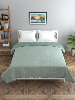 Florida - Cotton Summer Dohar for Double Bed 130 GSM Breathable (Green, 220x240cm)