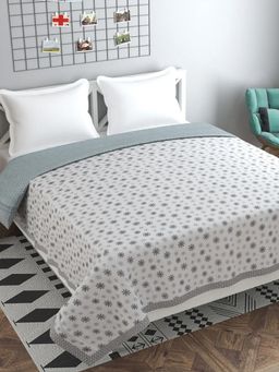 Florida - Cotton Summer Dohar for Double Bed 130 GSM Breathable (Grey, 220x240cm)