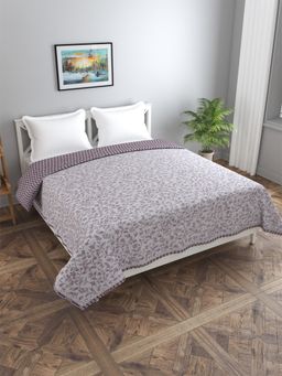 Florida - Cotton Summer Dohar for Double Bed 130 GSM Breathable (Lavender, 220x240cm)