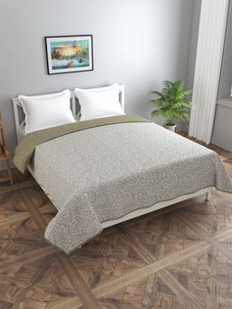 Florida - Cotton Summer Dohar for Double Bed 130 GSM Breathable (Olive, 220x240cm)