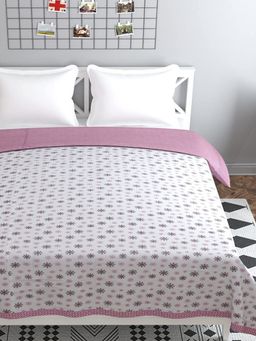 Florida - Cotton Summer Dohar for Double Bed 130 GSM Breathable (Purple, 220x240cm)
