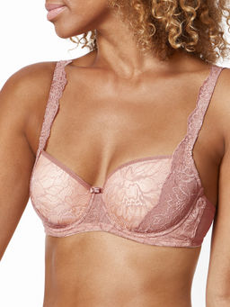 Triumph - Amourette Charm Padded Wired Half-Cup Classic Lace Bra - Brown