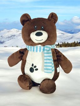 LITTLE GINNIE - Brown Bear with Muffler Soft Toy