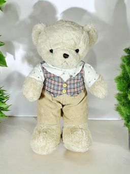 LITTLE GINNIE - Boy Teddy Check Dress Soft Toy
