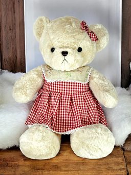LITTLE GINNIE - Girl Teddy Red Dress Soft Toy