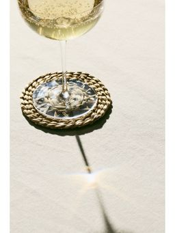 H&M - Beige 4-Pack Straw Coasters