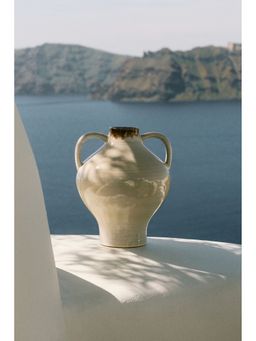 H&M - White Large Terracotta Vase