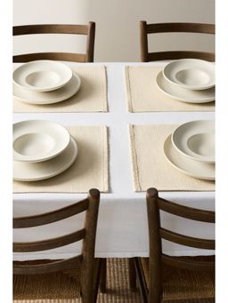 H&M - Beige 4-Pack Straw Place Mats