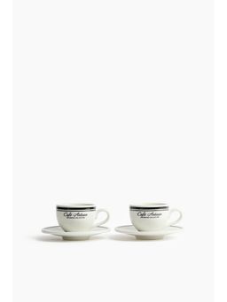 H&M - White 2-Pack Porcelain Espresso Cups And Saucers