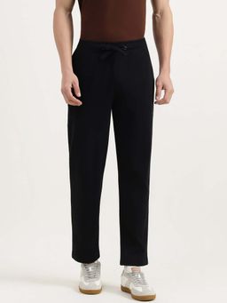 United Colors of Benetton - Black Solid Cotton Blend Relaxed Fit Trackpant