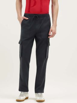 United Colors of Benetton - Grey Solid Lyocell Relaxed Fit Cargo