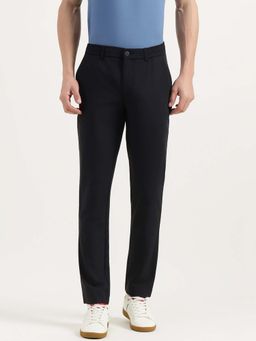 United Colors of Benetton - Black Solid Polyester Regular Fit Trouser