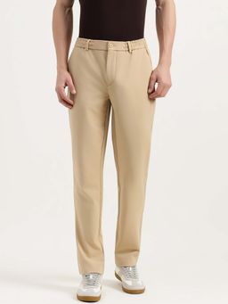 United Colors of Benetton - Beige Solid Polyester Regular Fit Trouser