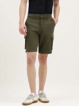 United Colors of Benetton - Green Solid Lyocell Comfortable Fit Shorts