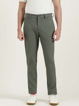 United Colors of Benetton - Green Solid Polyviscose Regular Fit Trouser
