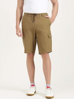 United Colors of Benetton - Khaki Solid Pure Cotton Comfortable Fit Shorts