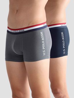 U.S. POLO ASSN. - Innerwear Men Multi-Color Solid Antibacterial Et002 Trunks (Pack of 2)