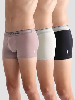 U.S. POLO ASSN. - Innerwear Men Multi-Color Mid Rise Solid Oet15 Trunks (Pack of 3)