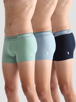U.S. POLO ASSN. - Innerwear Men Multi-Color Mid Rise Solid Oet15 Trunks (Pack of 3)