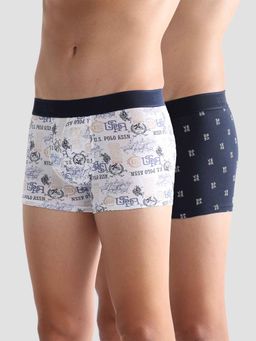U.S. POLO ASSN. - Innerwear Men Multi-Color Brand Printed Oet16 Trunks (Pack of 2)