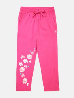 mackly - Girls Rani Pink Printed Lounge Pant