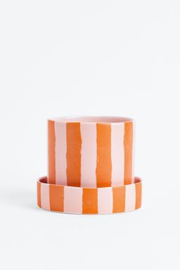 H&M - Multi-Color Patterned Plant Pot And Saucer