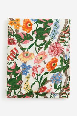 H&M - White Patterned Tablecloth