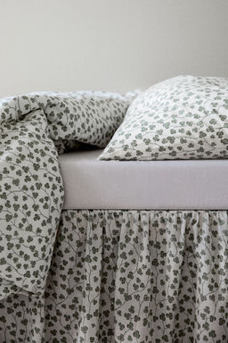 H&M - Green Patterned Cotton Single Duvet Cover Set