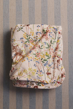 H&M - Beige Patterned Velour Blanket