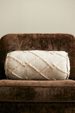 H&M - Beige Tufted Cotton Bolster