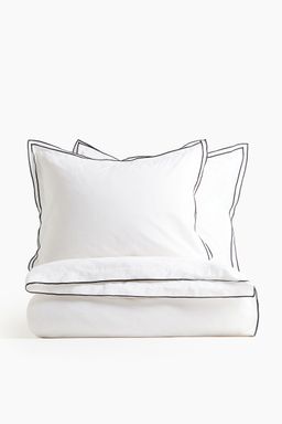 H&M - White Double/King Cotton Duvet Cover Set