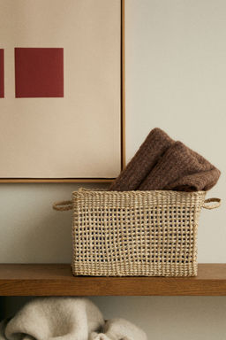 H&M - Beige Straw Storage Basket