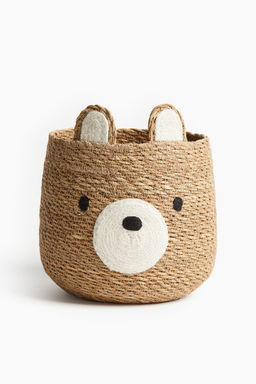 H&M - Beige Bear-Shaped Jute Storage Basket
