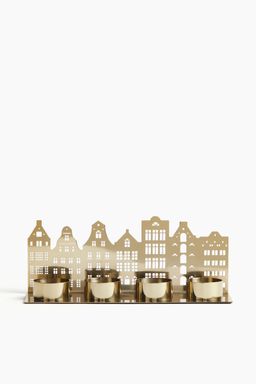 H&M - Gold Cityscape Tealight Holder