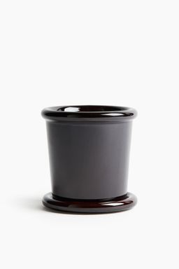 H&M - Brown Extra-Small Stoneware Plant Pot With Saucer