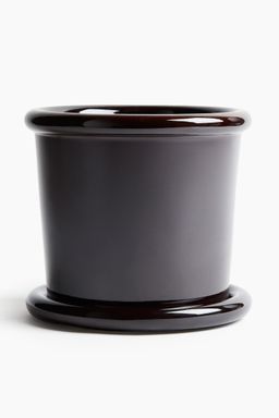 H&M - Brown Large Stoneware Plant Pot With Saucer