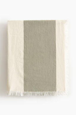 H&M - Green Striped Cotton Bedspread