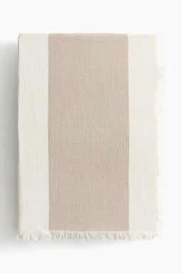 H&M - Beige Striped Cotton Bedspread