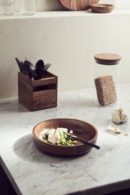 H&M - Brown Mango Wood Serving Bowl