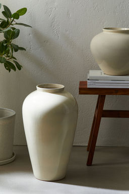 H&M - White Large Terracotta Vase