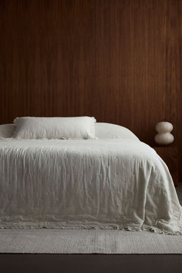H&M - Beige Frill-Trimmed Bedspread