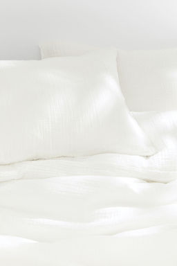 H&M - White Muslin Double/King Duvet Cover Set