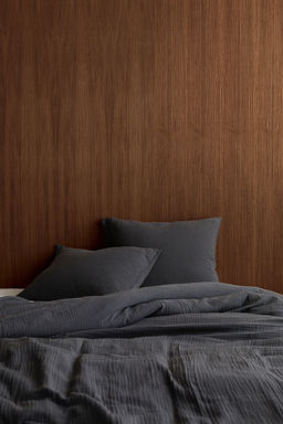 H&M - Grey Muslin Double/King Duvet Cover Set