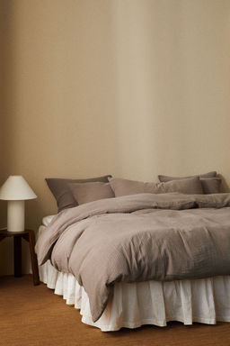 H&M - Beige Muslin Double/King Duvet Cover Set