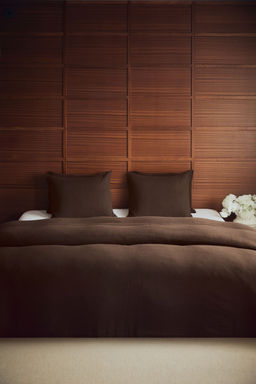 H&M - Brown Muslin Double/King Duvet Cover Set