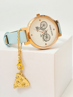 Pipa Bella by Nykaa Fashion - Gold-Plated Pizza Watch Charm