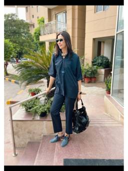 Raas By Ekta - Ink Navy Blue Co-Ord Set